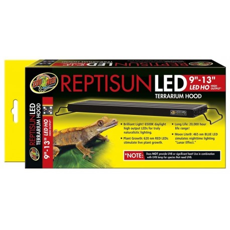 ReptiSun LED Terrarium Hood 9" - 13" (Zoo Med)